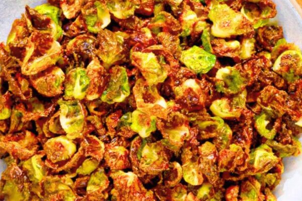 4- Ingredient Crispy Brussels Sprouts, homemade and freshly served
