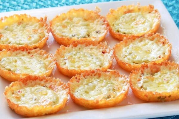 Easy 12-Minute Crispy Cheese Pickle Cups, homemade and freshly served