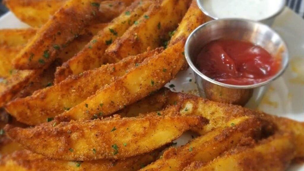 Crispy Oven-Baked Steak Fries, homemade and freshly served