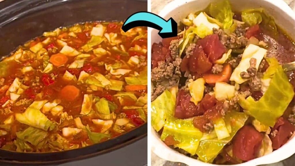 Easy Crockpot Beef and Cabbage, homemade and freshly served