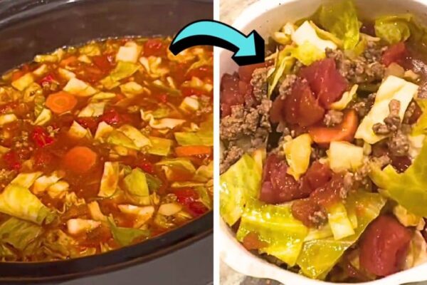 Easy Crockpot Beef and Cabbage, homemade and freshly served
