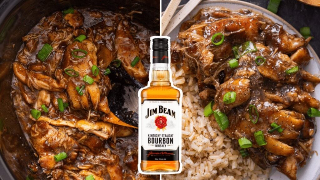 Easy Crockpot Bourbon Chicken, homemade and freshly served