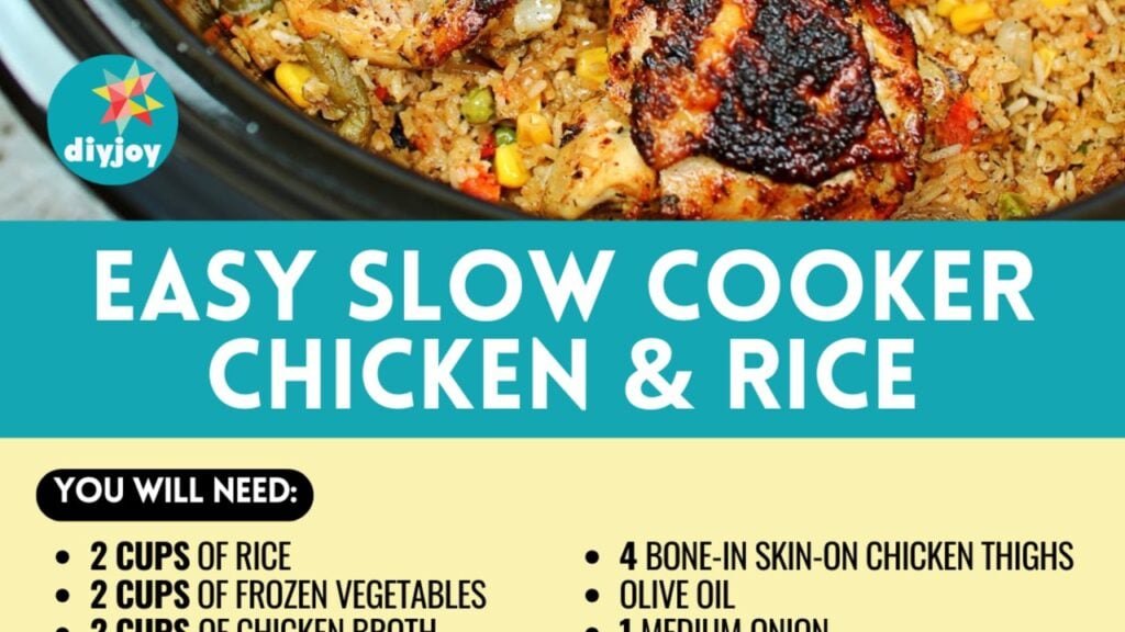 Easy Slow Cooker Chicken & Rice, homemade and freshly served