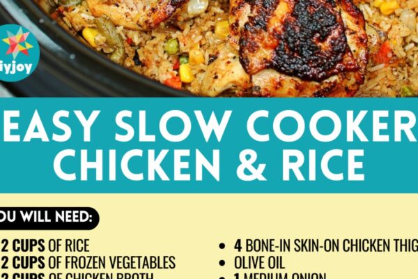 Easy Slow Cooker Chicken & Rice, homemade and freshly served