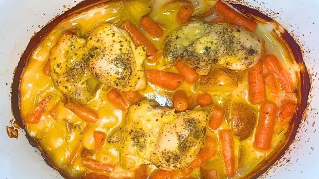 Creamy Crockpot Ranch Chicken & Veggies, homemade and freshly served