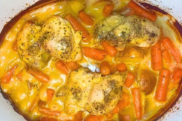 Creamy Crockpot Ranch Chicken & Veggies, homemade and freshly served