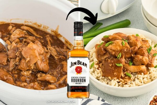 Easy Crockpot Bourbon Chicken, homemade and freshly served