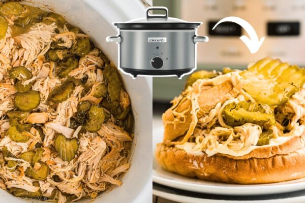 Crockpot Dill Pickle Chicken, homemade and freshly served