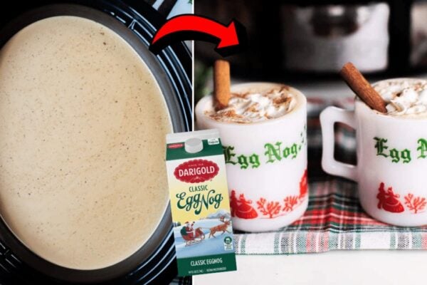 Easy Crockpot Eggnog Latte, homemade and freshly served