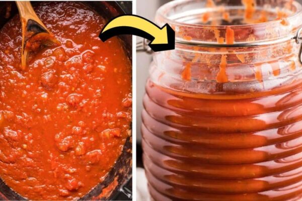 Simple Crockpot Marinara Sauce, homemade and freshly served