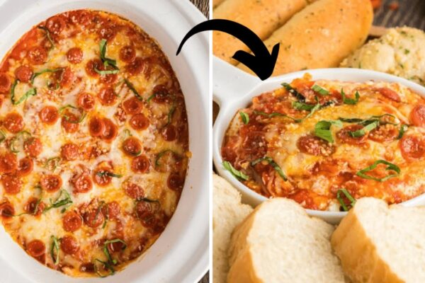 Easy Crockpot Pizza Dip, homemade and freshly served