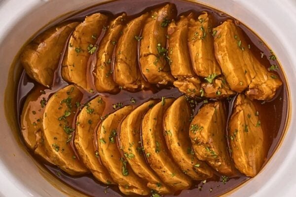 Easy Crockpot Pork Tenderloin, homemade and freshly served