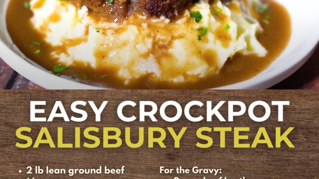 Easy Crockpot Salisbury Steak, homemade and freshly served