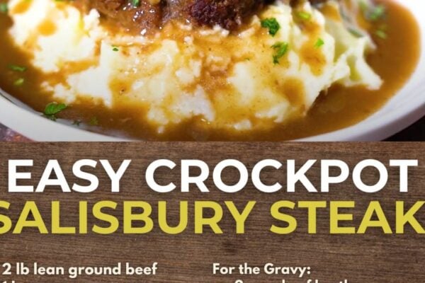 Easy Crockpot Salisbury Steak, homemade and freshly served