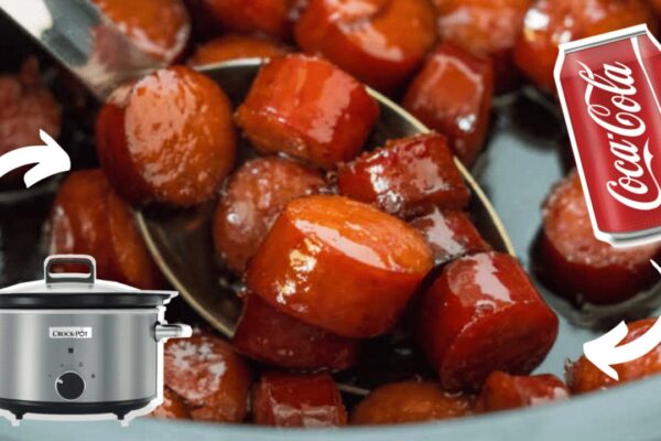 Easy Crockpot Brown Sugar Sausage Bites, homemade and freshly served