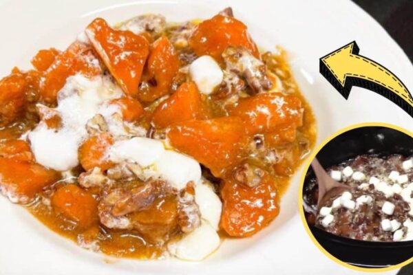 Easy Crockpot Sweet Potato And Marshmallow, homemade and freshly served