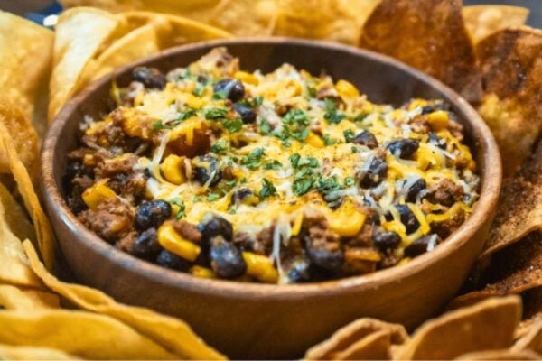 Easy Crockpot Taco Casserole, homemade and freshly served