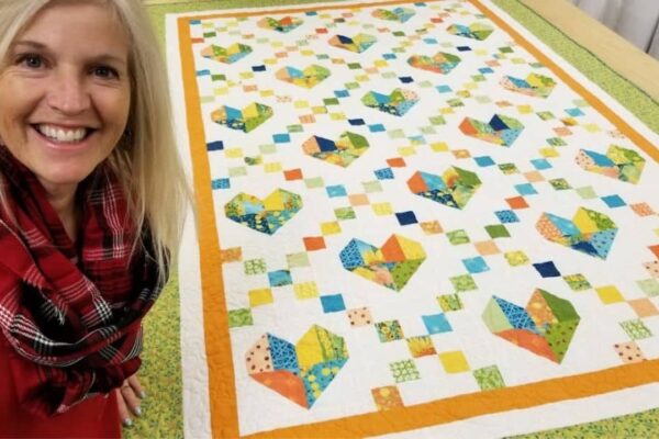 Finished a Cross Heart Quilt, a completed DIY project