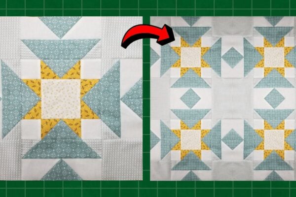 Finished a Crow’s Foot Quilt Block, a completed DIY project