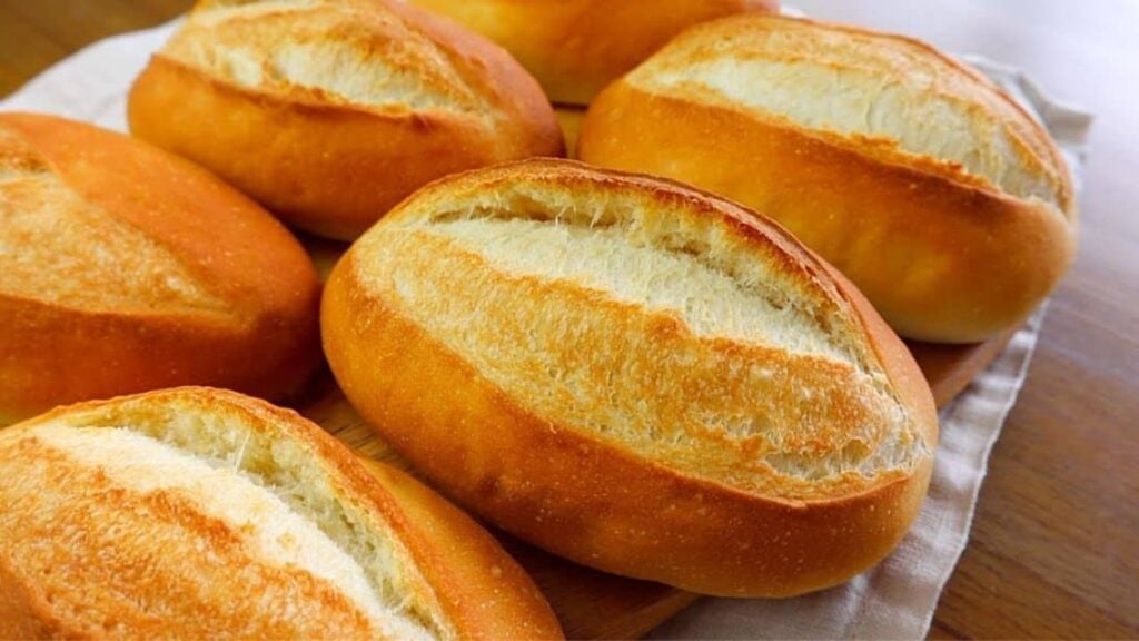 Crusty French Bread Rolls, homemade and freshly served