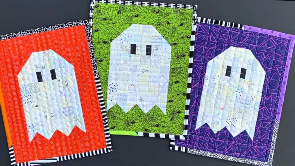 Finished Easy Cute Mini Ghost Quilt, a completed DIY project