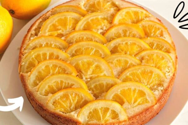 Easy Delicious Orange Cake, homemade and freshly served