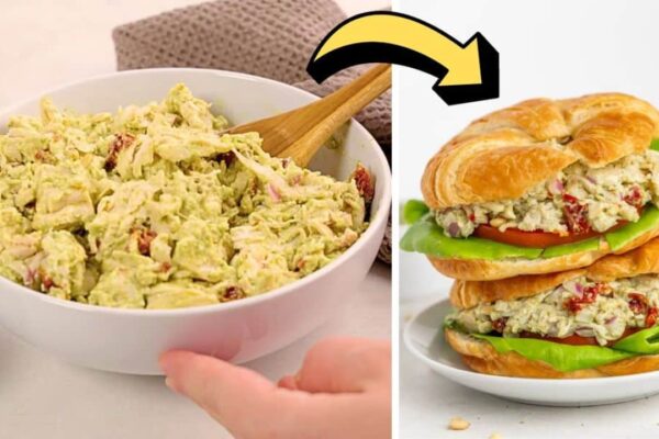 Easy-to-Make Delicious Pesto Chicken Salad, homemade and freshly served