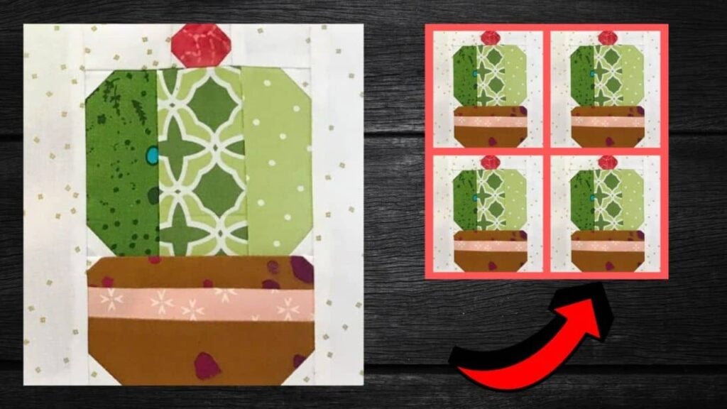 Finished How to Sew a Desert Cactus Quilt Block, a completed DIY project