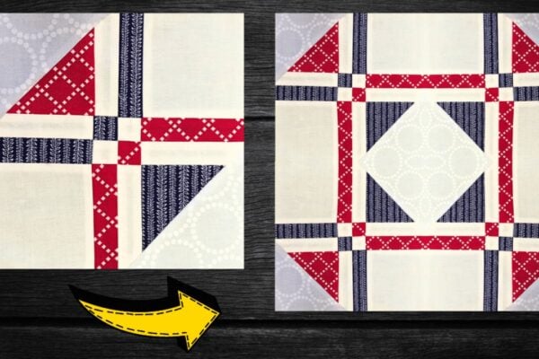 Finished Easy Double Disappearing 4-Patch Quilt Block, a completed DIY project