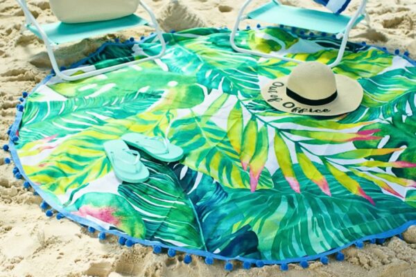 Finished a Round Beach Blanket from a Shower Curtain, a completed DIY project