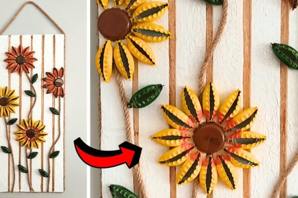Finished Easy DIY Wall Hanging Decor Using Bottle Caps, a completed DIY project
