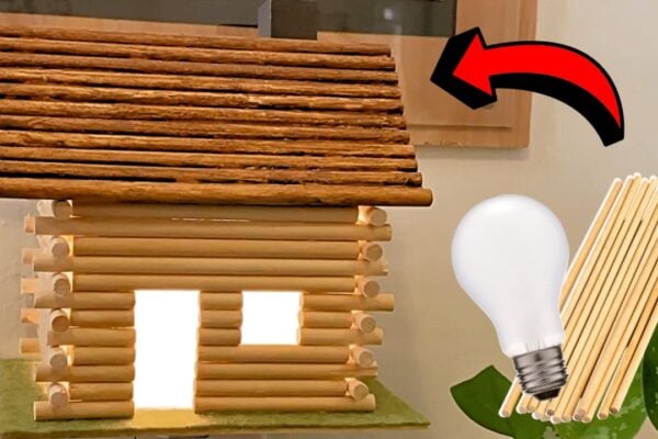Finished Easy DIY Cabin Night Light, a completed DIY project