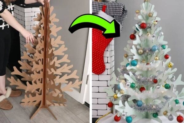 Finished Easy DIY Cardboard Christmas Tree (w/ Free Template), a completed DIY project