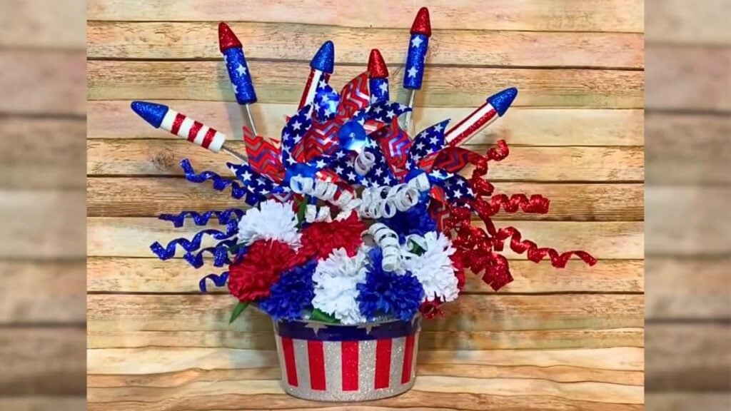 Easy 4th of July Fireworks Centerpiece, homemade and freshly served