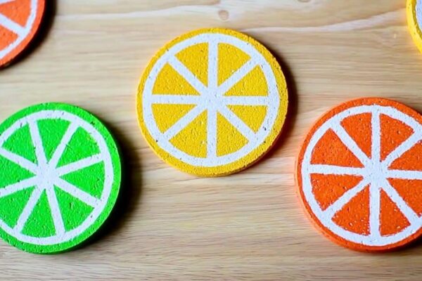 Finished Super Easy DIY Citrus Slice Coaster Set, a completed DIY project