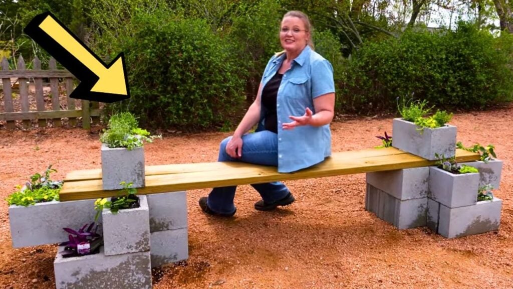 Finished Easy-to-Build DIY Concrete Bench Planter for Your Garden, a completed DIY project