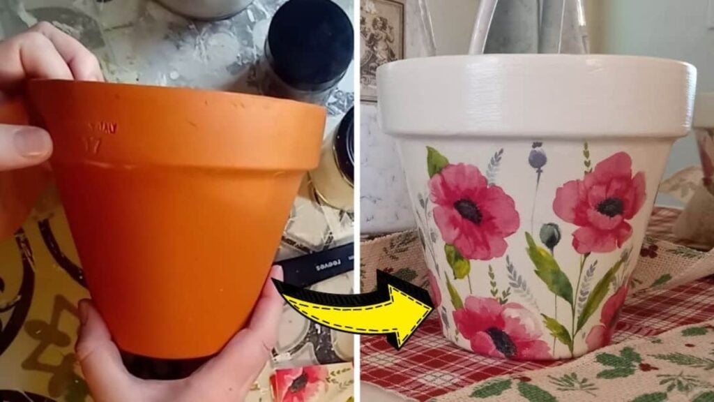 Finished How to Decoupage a Terracotta Pot From Scratch, a completed DIY project