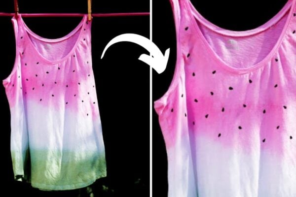 Easy DIY Dip-Dyed Watermelon T-Shirt, homemade and freshly served