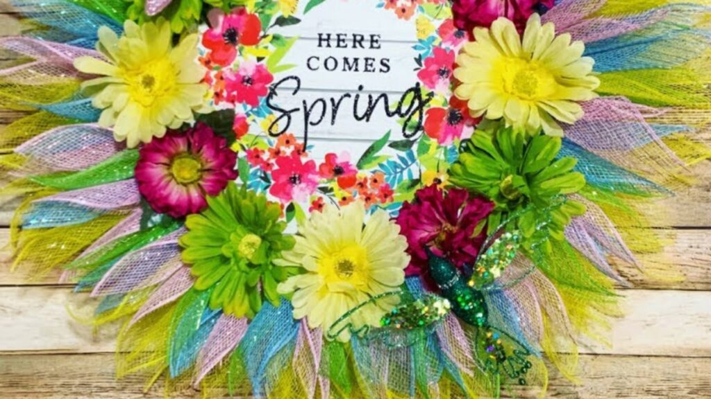 Finished a Simple Dollar Tree Spring Wreath, a completed DIY project