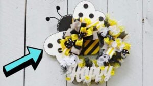 Finished Easy & Lively DIY Dollar Tree Bee Wreath, a completed DIY project