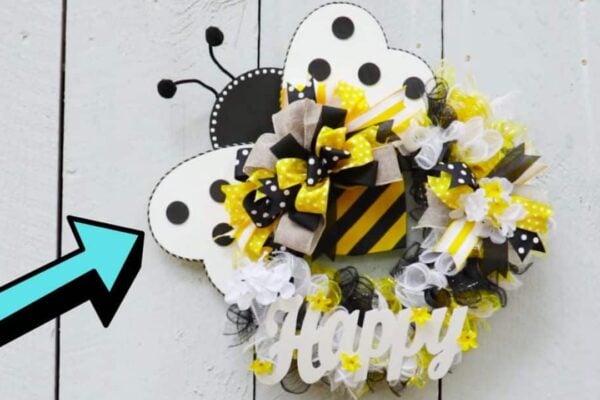 Finished Easy & Lively DIY Dollar Tree Bee Wreath, a completed DIY project