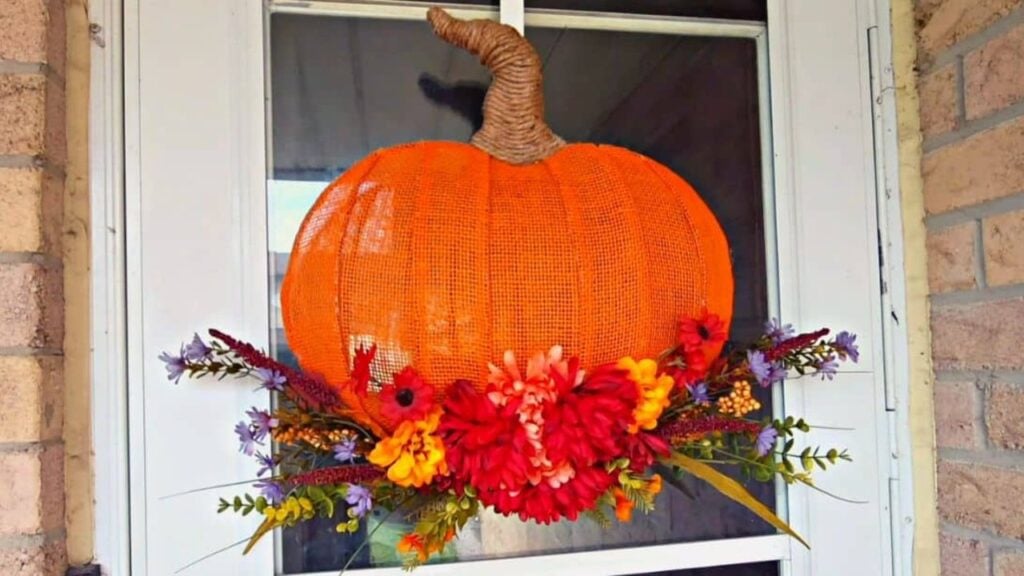 Finished Easy DIY Dollar Tree Fall Wreath, a completed DIY project