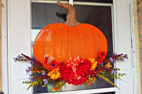 Finished Easy DIY Dollar Tree Fall Wreath, a completed DIY project