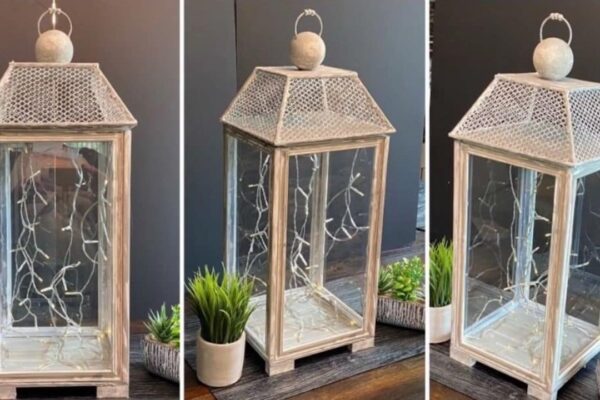 Finished Easy DIY Dollar Tree Lantern, a completed DIY project