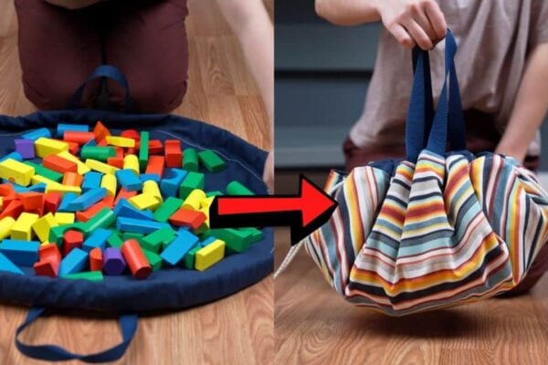 Finished Easy DIY Drawstring Toy Bag, a completed DIY project