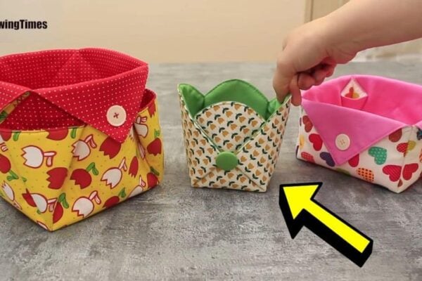 Finished Simple DIY Fabric Basket Sewing, a completed DIY project