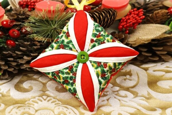 Finished Easy DIY Fabric Christmas Ornament, a completed DIY project