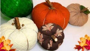 Finished Fall Fabric Pumpkins, a completed DIY project