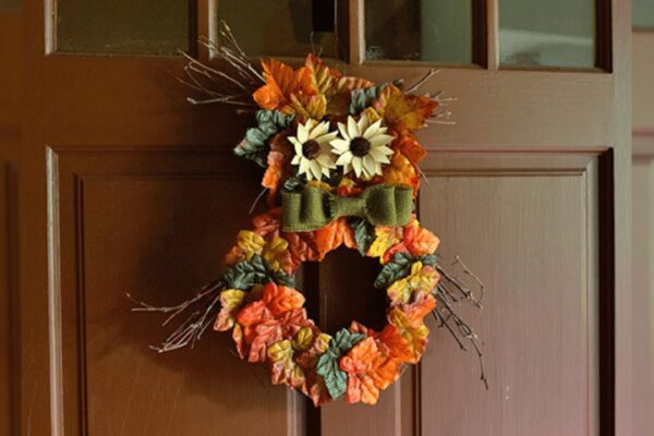 Finished Easy DIY Fall Owl Wreath, a completed DIY project