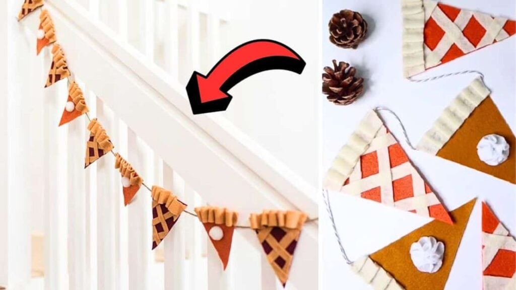 a DIY Fall Pie Garland Décor, homemade and freshly served